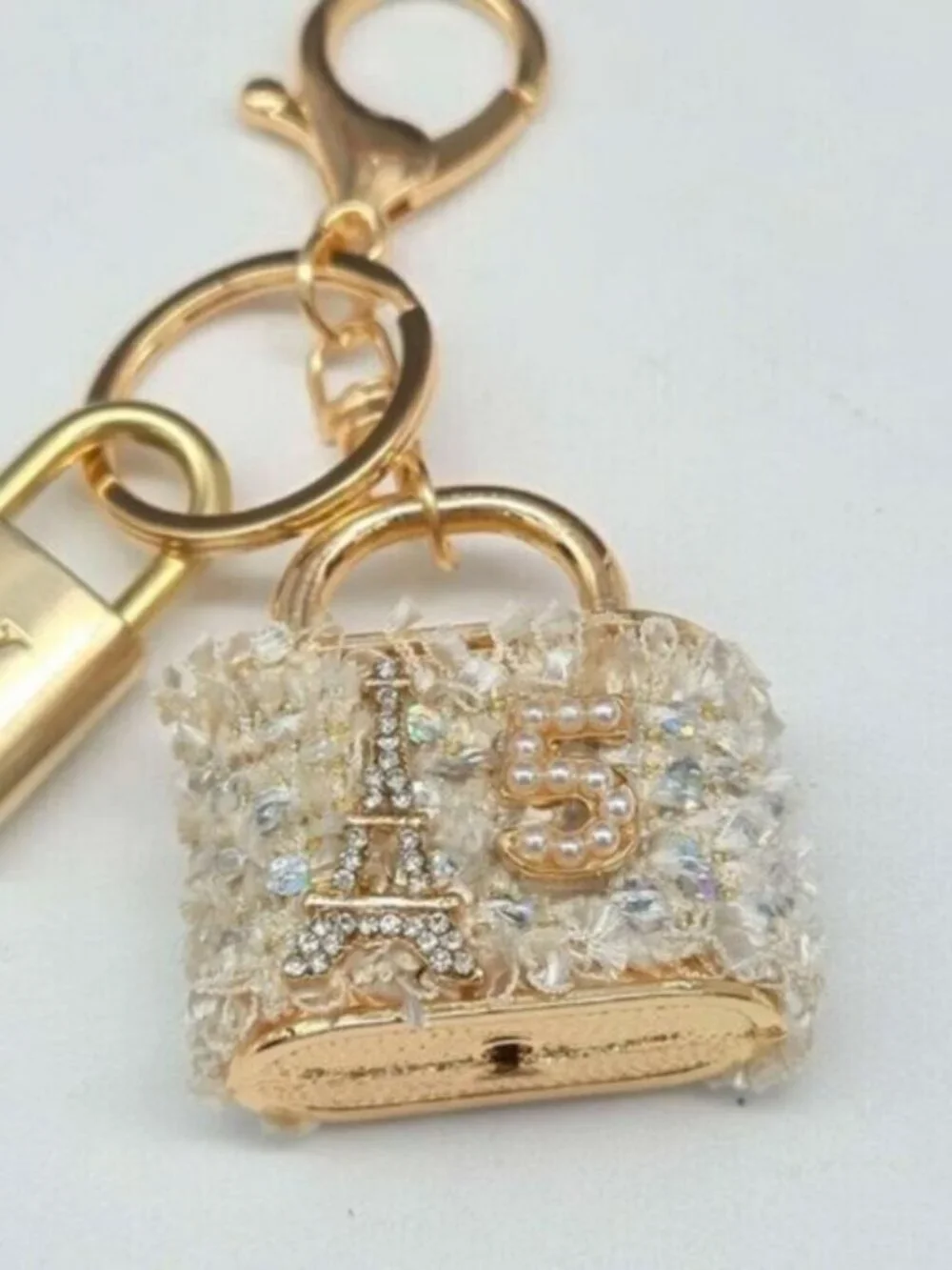 Authentic Louis Vuitton Padlock & Key Gold ✨Unbranded Bag Charm Keychain